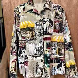 New Directions Multicolor Cityscape chino jacket